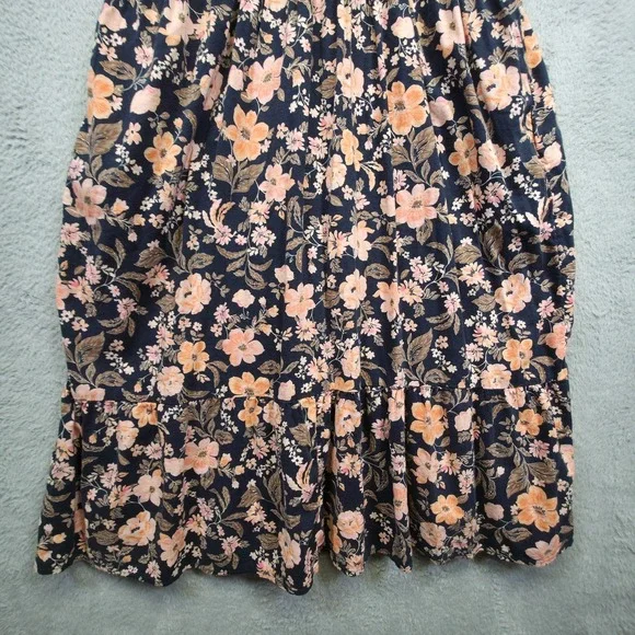 Old Navy Dress Womens XL Blue Tiered Floral Cottagecore Smocked Waist Midi Flowy - Picture 15 of 16